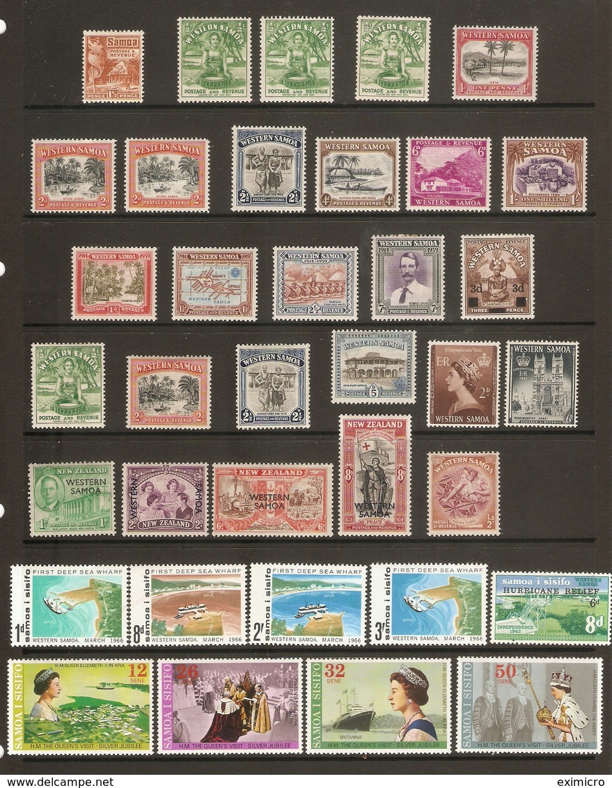 SAMOA 1921 ONWARDS MINT COLLECTION  ON 2 SCANS INCLUDING SETS, COLOUR, PERF AND WMK VARIETIES.  HIGH CAT VALUE. - Samoa