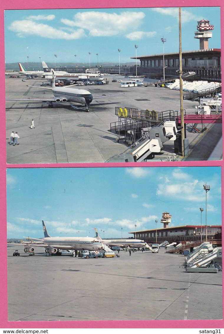 FIUMICINO,AEROPORT INTERNATIONAL DE ROME,2 CARTES. - Fiumicino