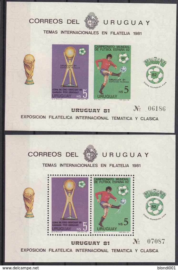 Soccer World Cup 1982 - Football - URUGUAY - S/S Perf+imp. MNH - 1982 – Espagne