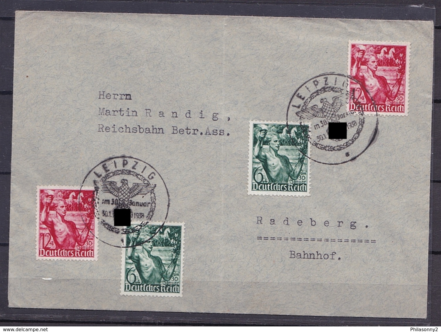 DEUTSCHES REICH 2 X Nrn 660 + 661 Auf BRIEF  Mit SST LEIPZIG 30.1.1938 - Briefe U. Dokumente