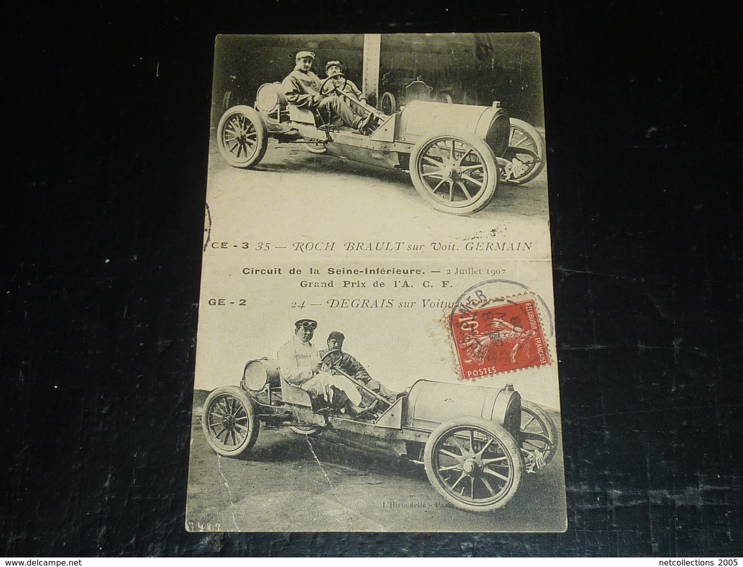 Circuit De La Seine-infèrieure - Grand Prix De L' A.C.F. - ROCH BRAULT SUR VOIT. GERMAIN  - Thème Voiture De Course (AE) - Autres & Non Classés