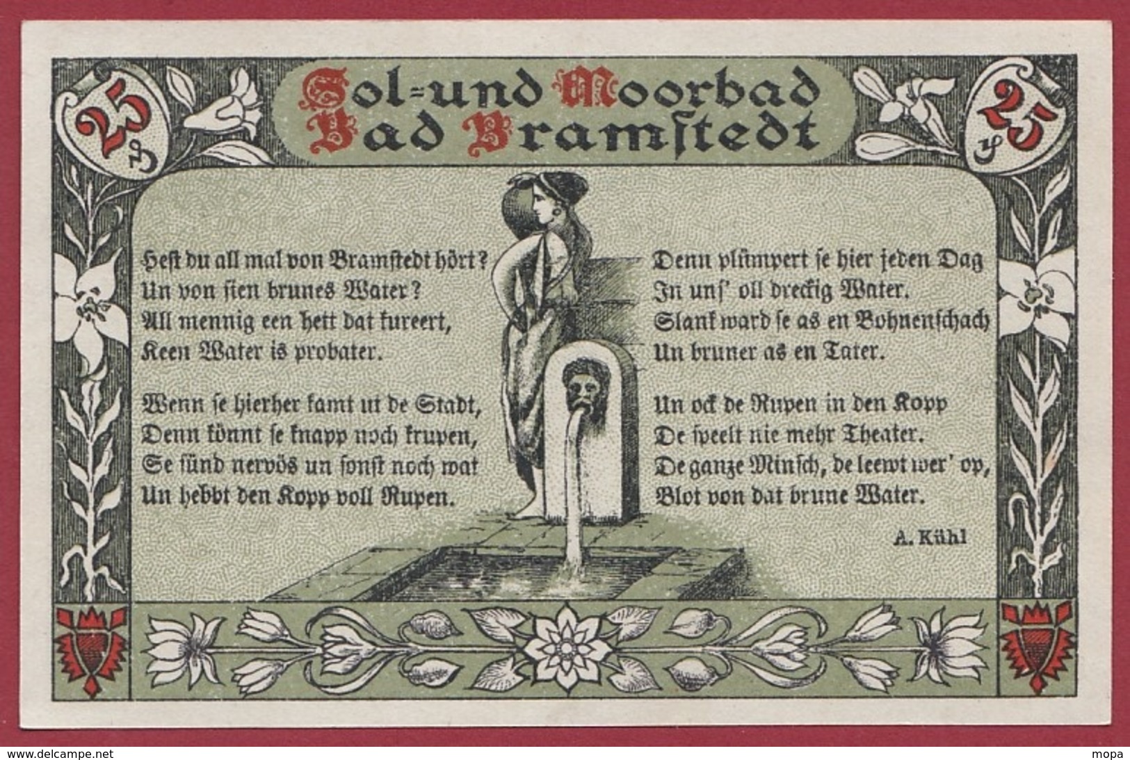 Allemagne 1 Notgeld 25 Pfenning Stadt Bramstedt ( RARE)dans L'état Lot N °4349 - Collections