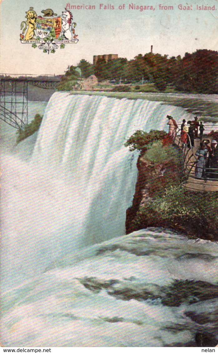 AMERICAN FALLS OF NIAGARA FROM GOAT ISLAND- VIAGGIATA 1931 - Niagara Falls