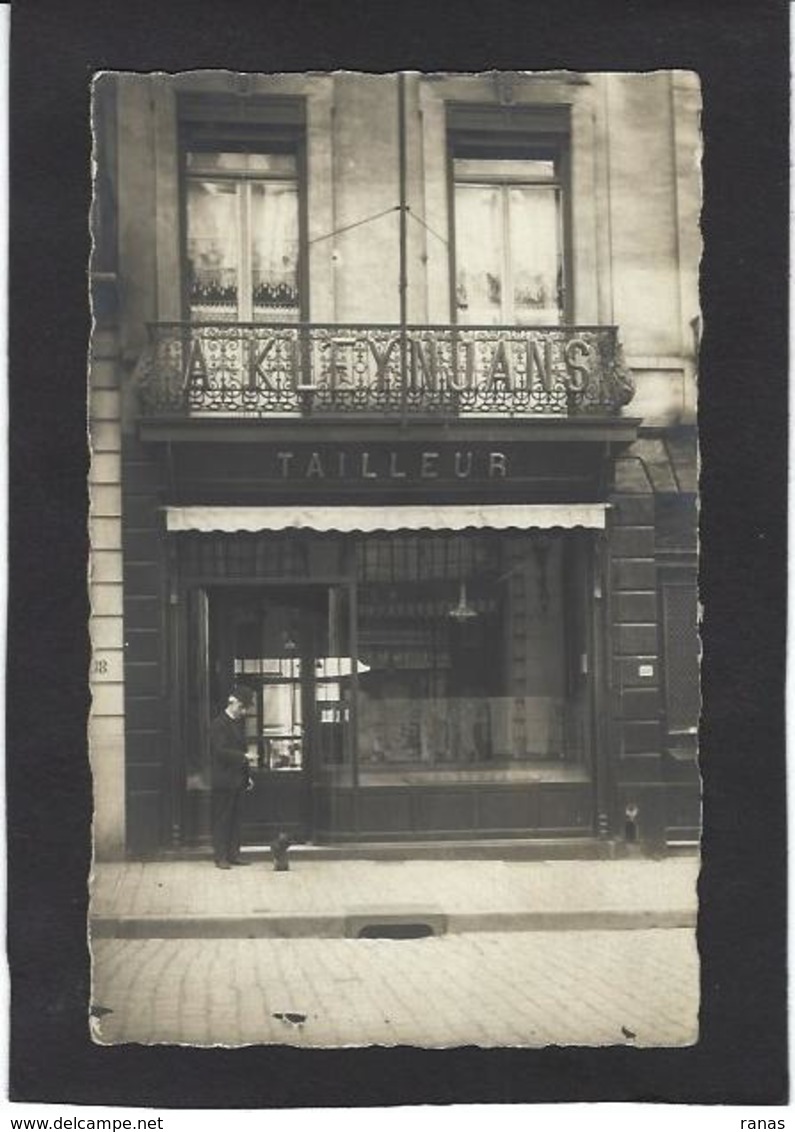 CPA Belgique Belgia Carte Photo RPPC écrite Commerce Devanture Magasin Shop Tailleur Voir Scan Du Dos - Feiern, Ereignisse