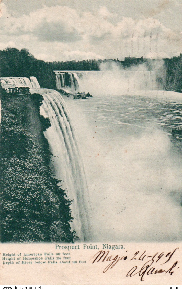 PROSPECT POINT-NIAGARA- VIAGGIATA 1905 - Viste Panoramiche, Panorama