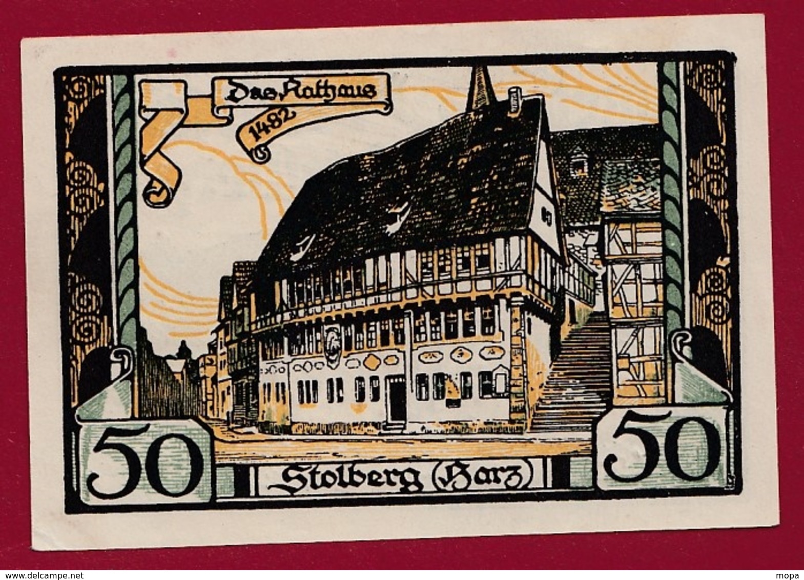 Allemagne 1 Notgeld 50 Pfenning Stadt Stolberg  (RARE) Dans L'état Lot N °4362 - Collections