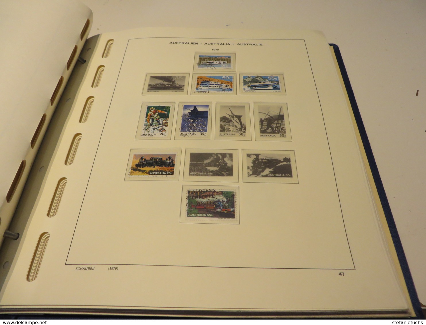 AUSTRALIEN 1977  bis  1992  Posten  o /  ** /   MARKEN  auf  SCHAUBEK - VORDRUCK  im. BINDER