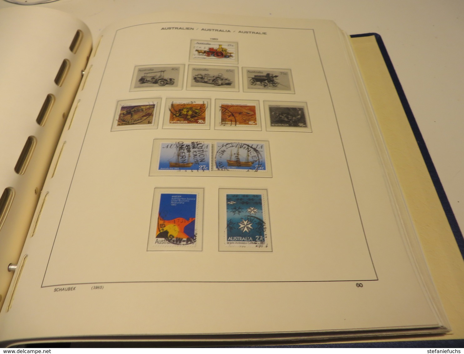 AUSTRALIEN 1977  bis  1992  Posten  o /  ** /   MARKEN  auf  SCHAUBEK - VORDRUCK  im. BINDER