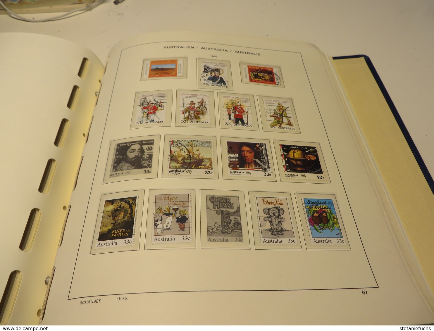 AUSTRALIEN 1977  bis  1992  Posten  o /  ** /   MARKEN  auf  SCHAUBEK - VORDRUCK  im. BINDER