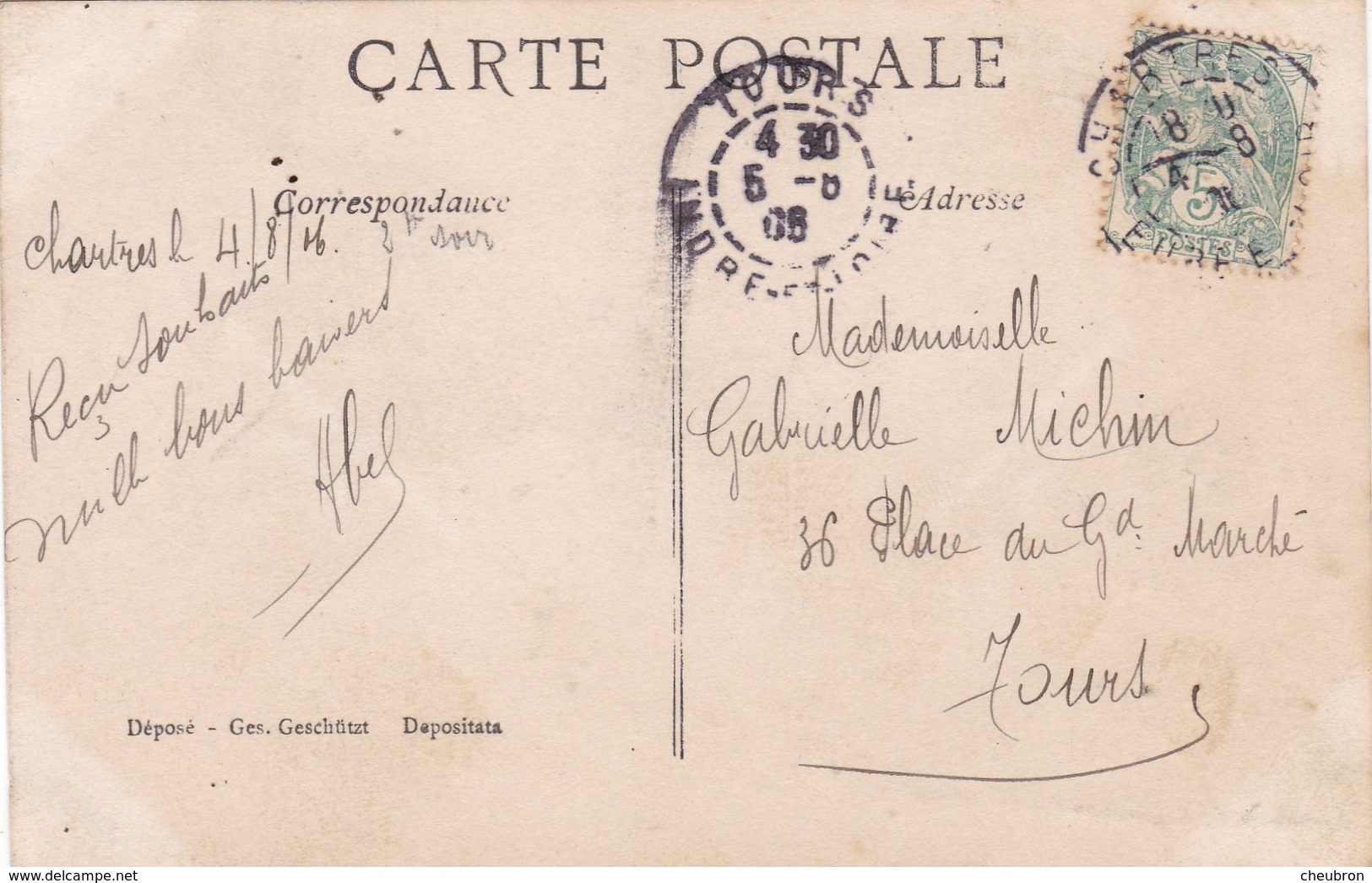 CARTE FANTAISIE. CPA. COUPLE. SÉRIE COMPLÈTE DE 5 CARTES .  " ROMAN D'AMOUR ".. ANNEE 1906 - Paare