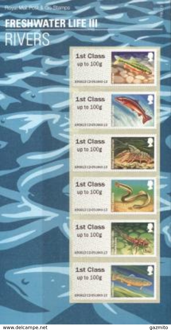 Great Britain 2018, Freshwater Life, Fishes III, 6val - Smilers Sheets