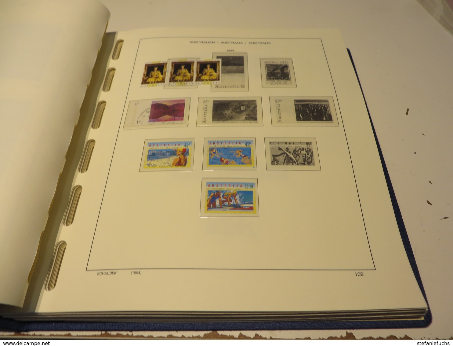 AUSTRALIEN 1993  bis  2001  Posten  o /  ** /   MARKEN  auf  SCHAUBEK - VORDRUCK  im. BINDER