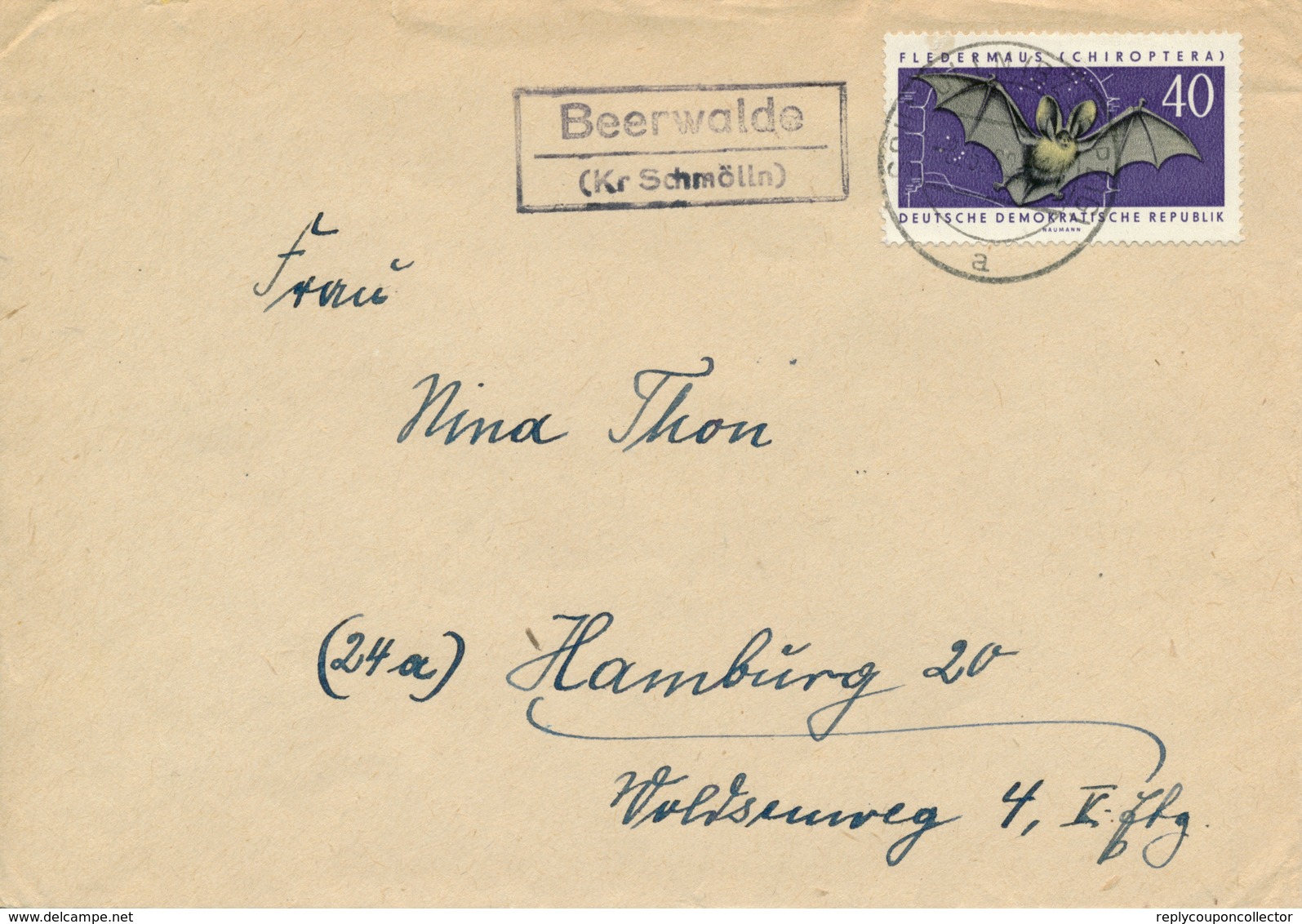 BEERWALDE (Kr. Schmölln) - 1962 , Landpoststempel , Postnebenstempel - Nach Hamburg - Sonstige & Ohne Zuordnung