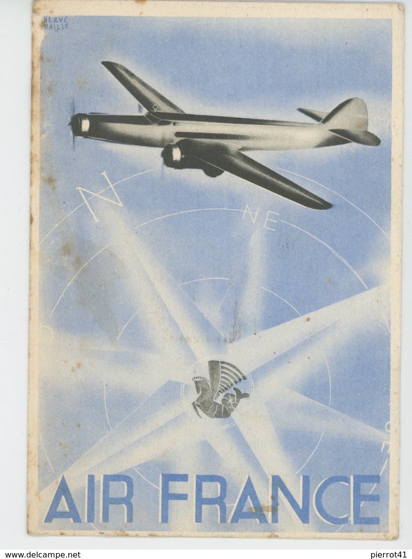 AVIATION - Carte Pub Pour AIR FRANCE (1937) - 1919-1938: Entre Guerres