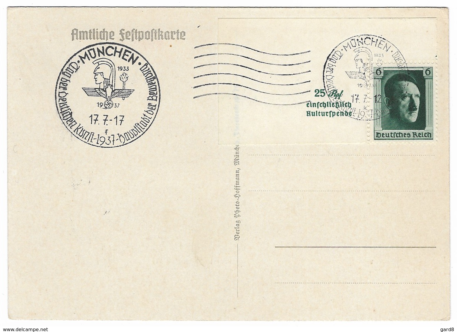 Tag Der Deutschen Kunst à Munich En 1937  - époque Du NSDAP - Weltkrieg 1939-45