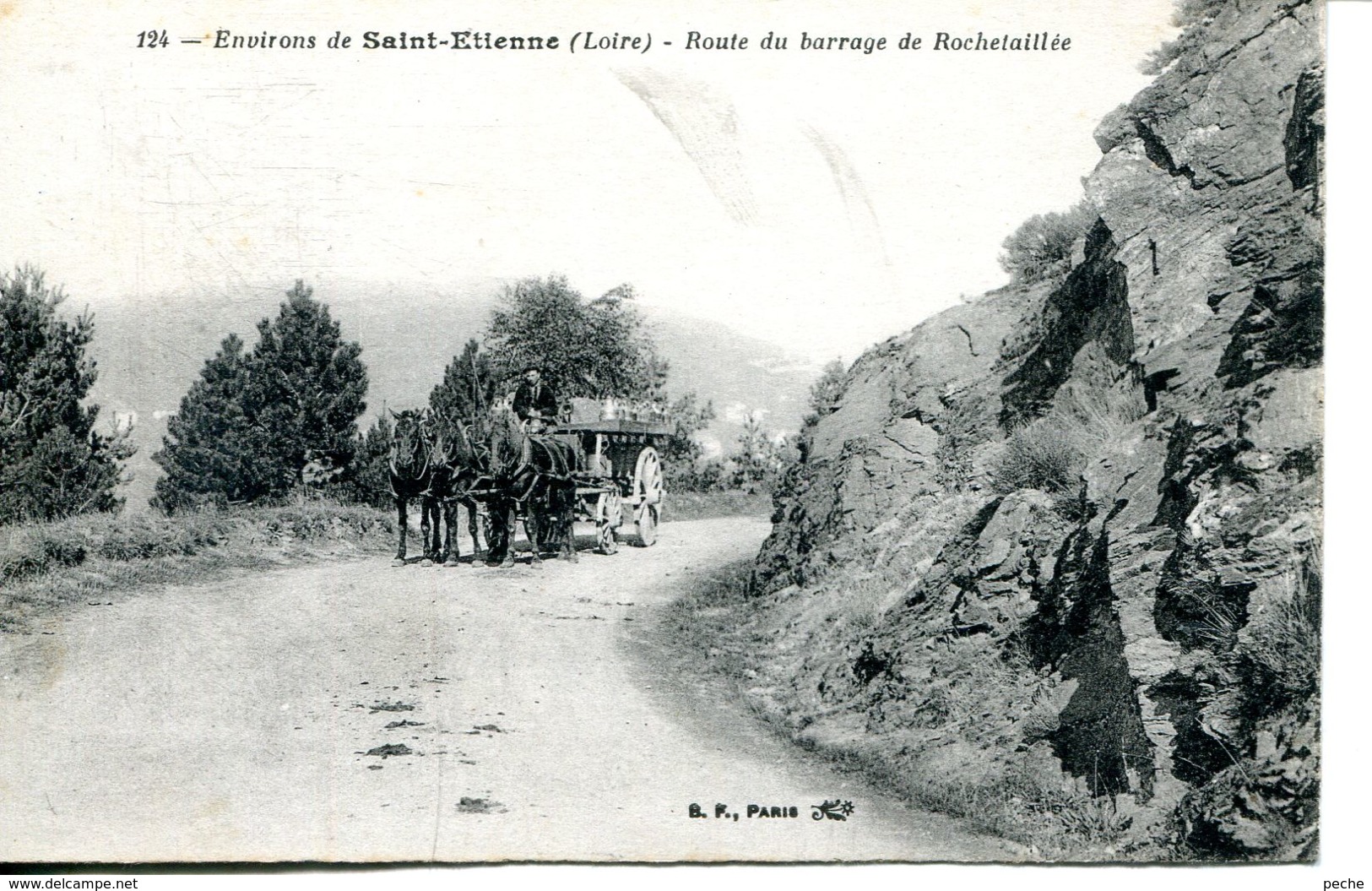 N°74432 -cpa Route Du Barrage De Rochetaillée- Attelage- - Rochetaillee