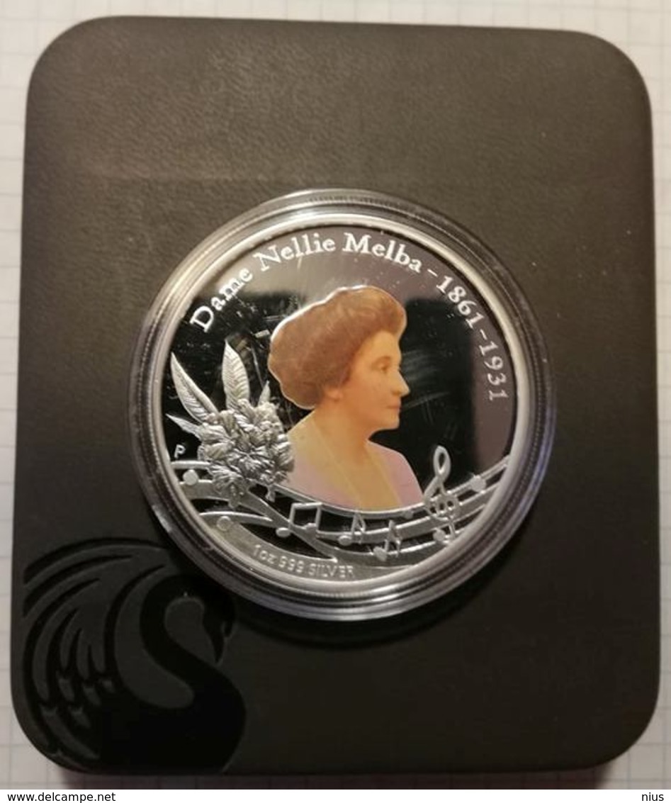 Australia 2011 1 AUD, Dame Nellie Melba, 1oz Silver PROOF Coin, 31,135 G, Diametr 40,60 Mm, Opera Music Musique Soprano - Münz- Und Jahressets