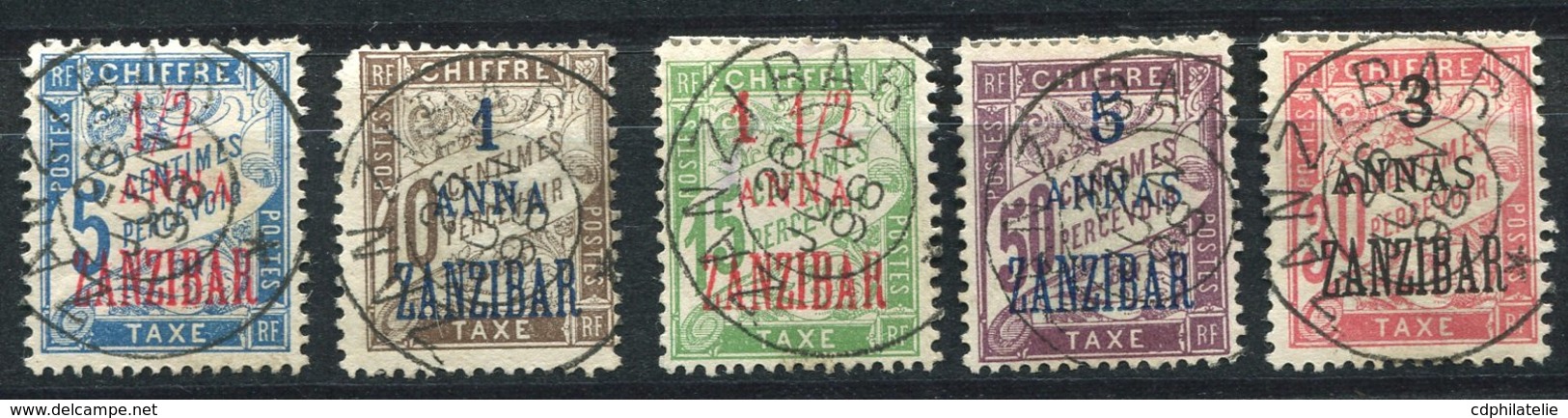 ZANZIBAR TIMBRES -TAXE N°1 / 5 OBLITERES - Used Stamps