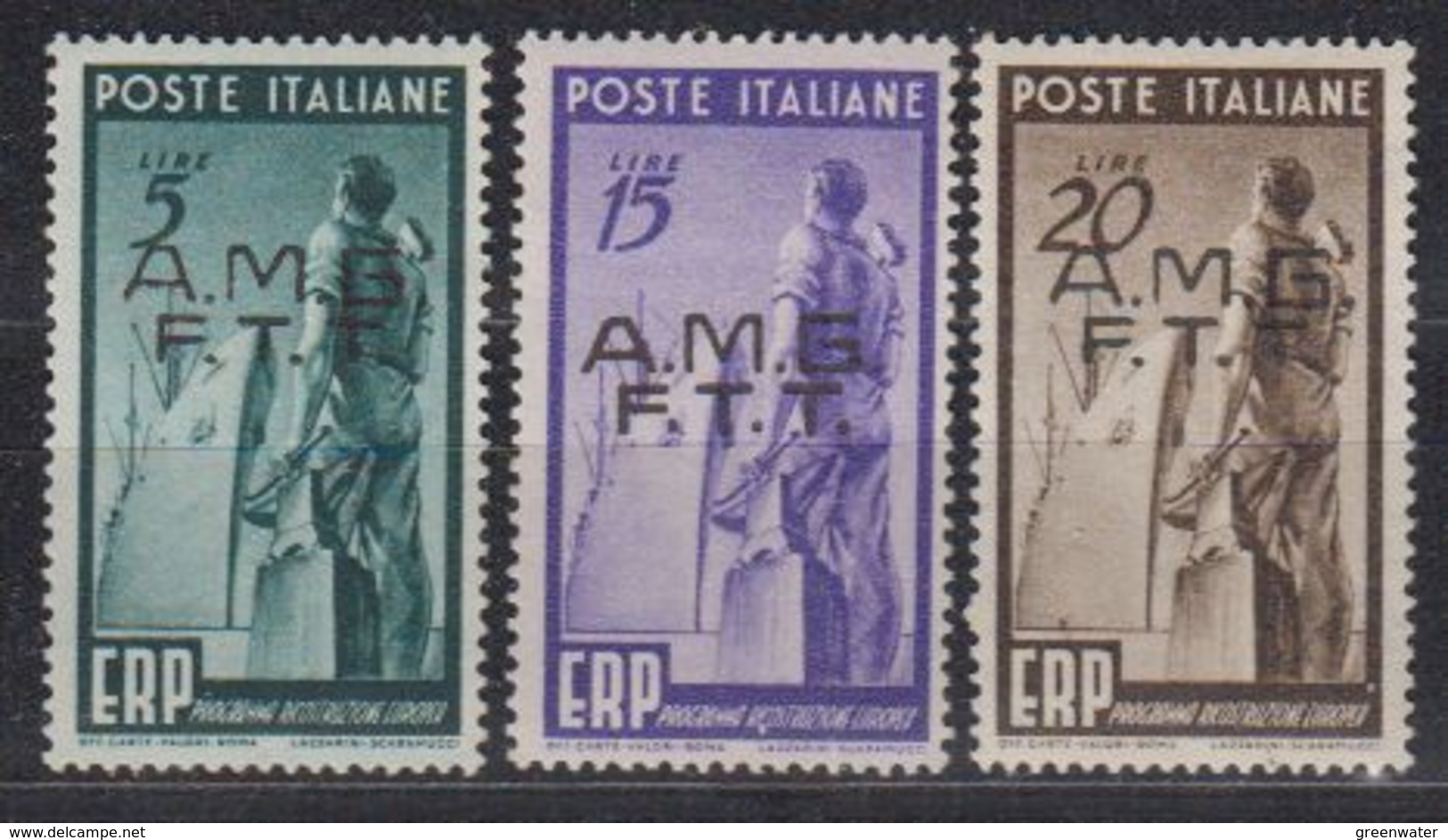 Triest 1949 ERP 3v ** Mnh (43567) Some Small Spots On Gum - Europese Gedachte