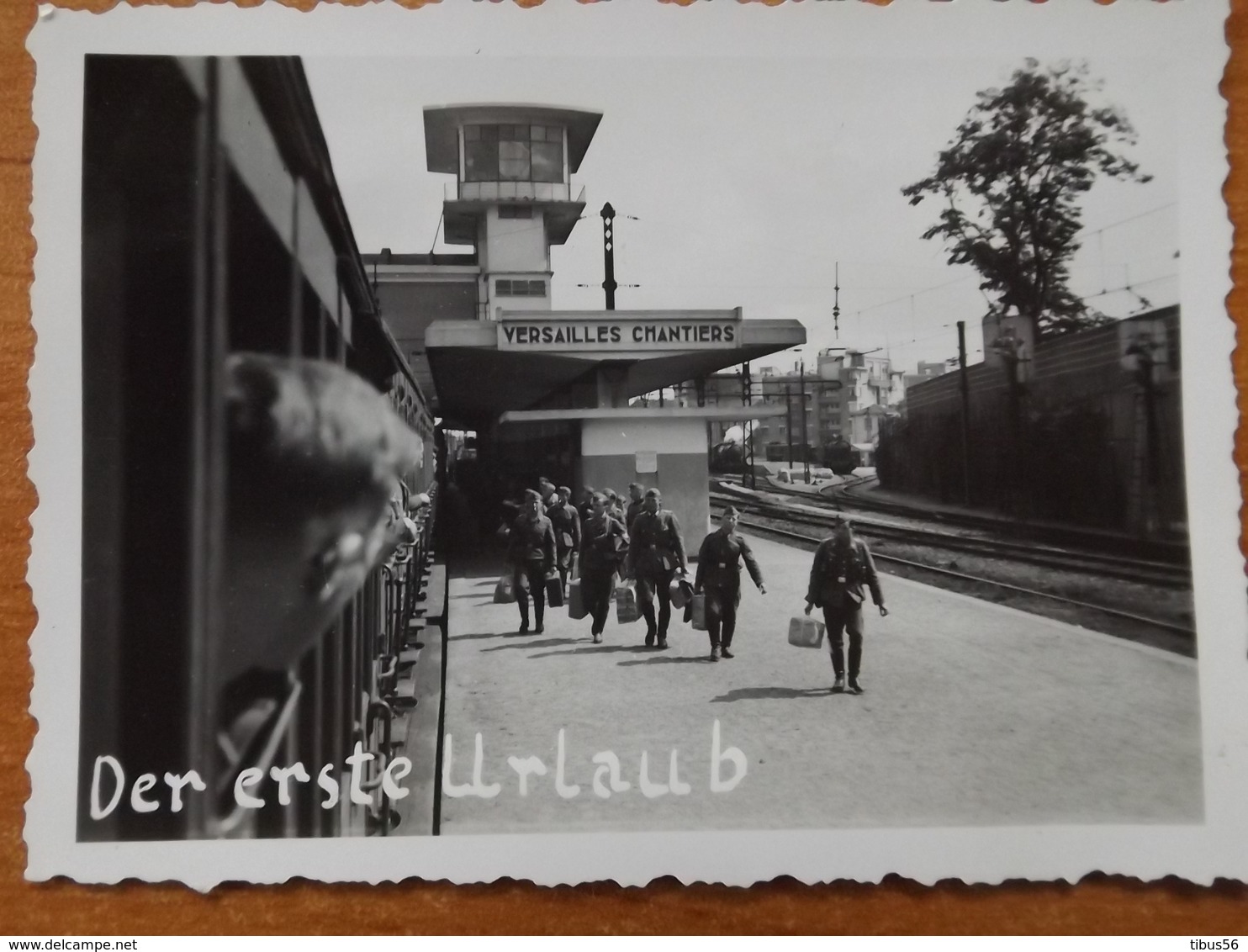 WW2 GUERRE 39 45 VERSAILLES CHANTIER  GARE TRAIN SOLDATS ALLEMANDS PERMISSIONNAIRES - Versailles