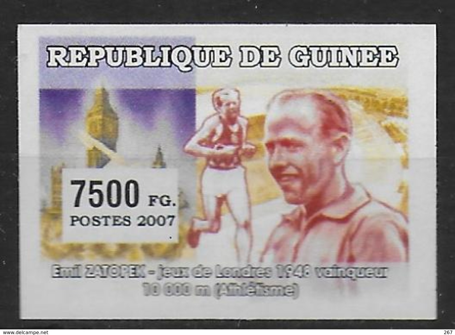 GUINEE  N° 2886 * * NON DENTELE Jo 1948 Marathon Course Emil Zatopek - Atletismo