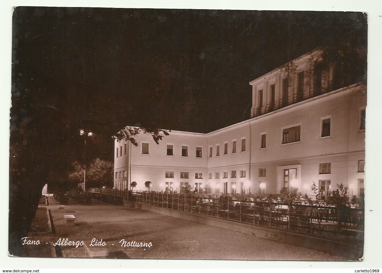 FANO - ALBERGO LIDO - NOTTURNO  VIAGGIATA FG - Fano