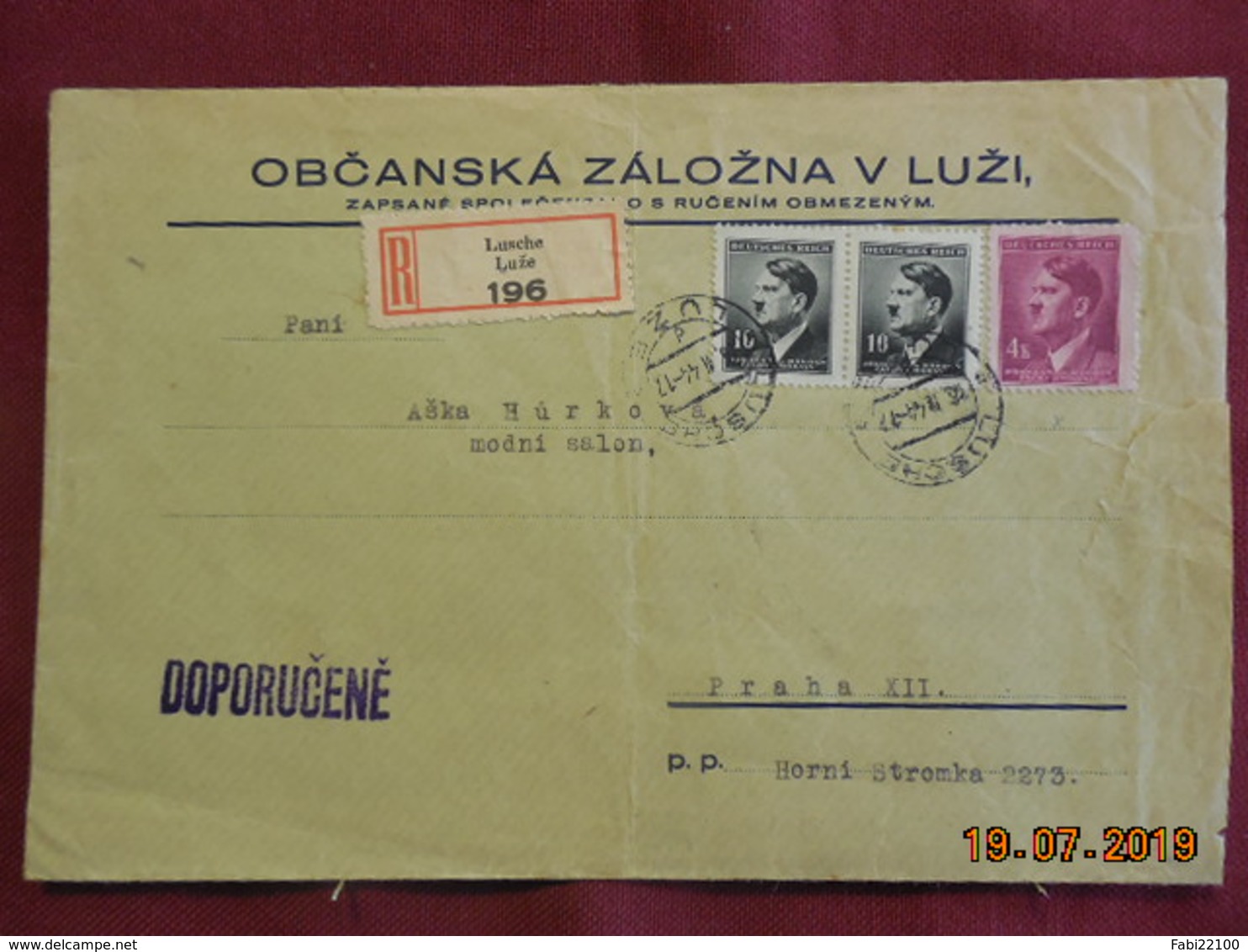 Lettre De 1944 En Recommandé à Destination De Prague - Lettres & Documents