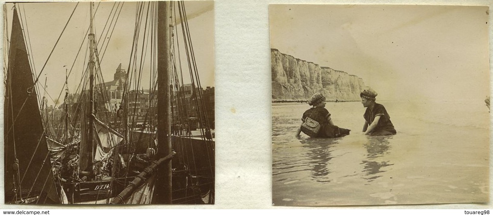 8 Citrates. Boutefeuille (Taconnay). Nièvre. Le Tréport ? Pêcheurs. Mer Agîtée. Bateau. Falaise. Yères. - Old (before 1900)