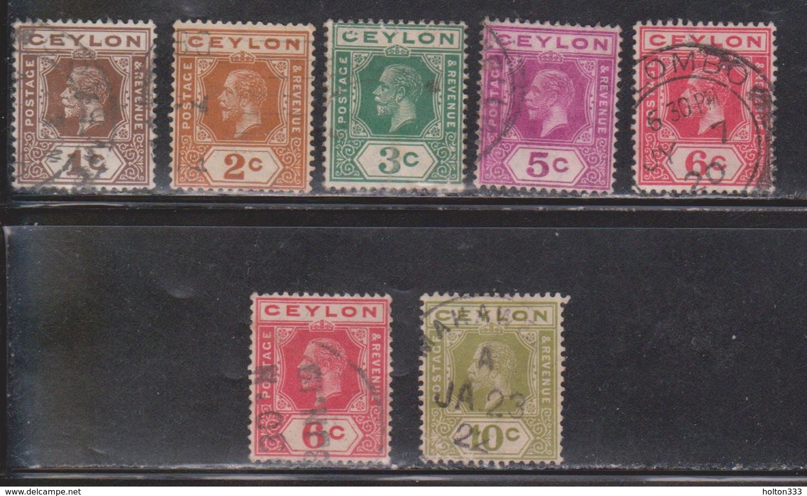 CEYLON Scott # 200-5, 204a Used - KGV Definitives - Ceylon (...-1947)