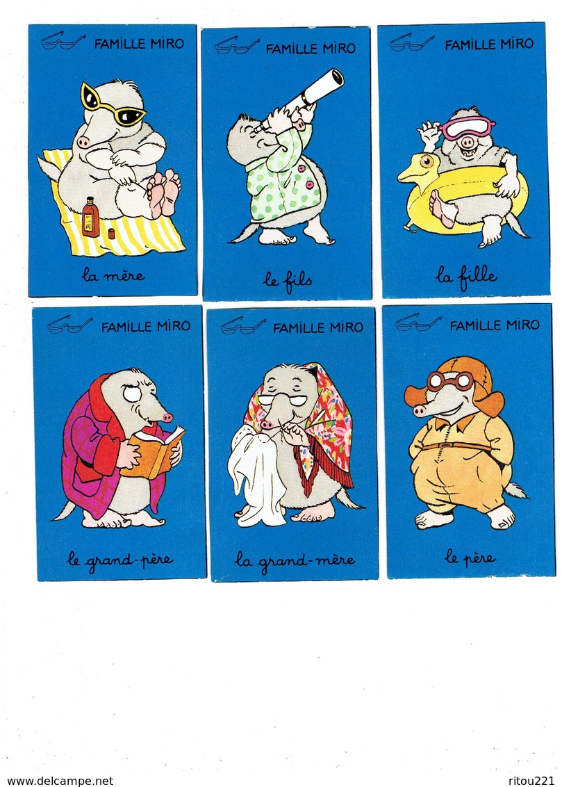 Cartes à Jouer Jeu 5 Familles DROLES D'ANIMAUX Pomme D'API - Poule Tortue Taupe Cerf Parapluie Coq Chasseur ARAIGNÉE - Andere & Zonder Classificatie