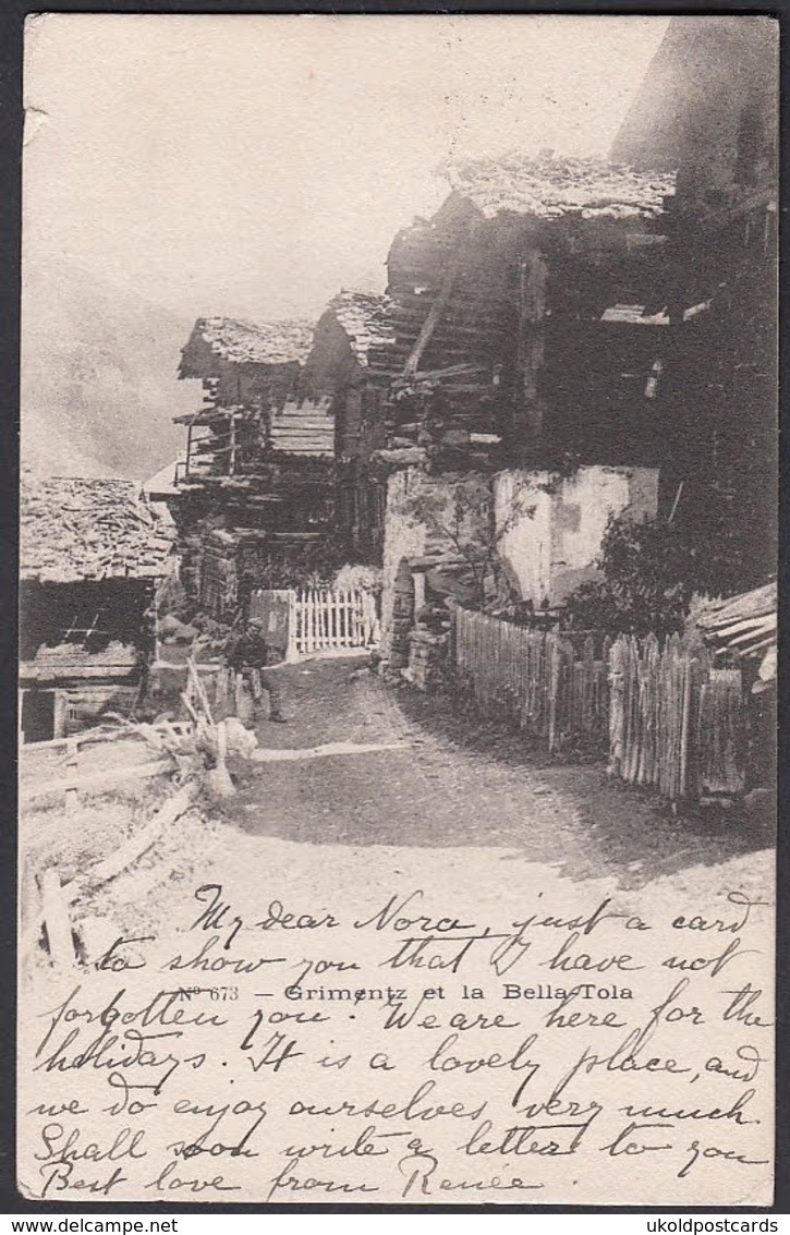 CPA  Suisse, GRIMENTZ Et La Bella Tola, 1913 - Grimentz