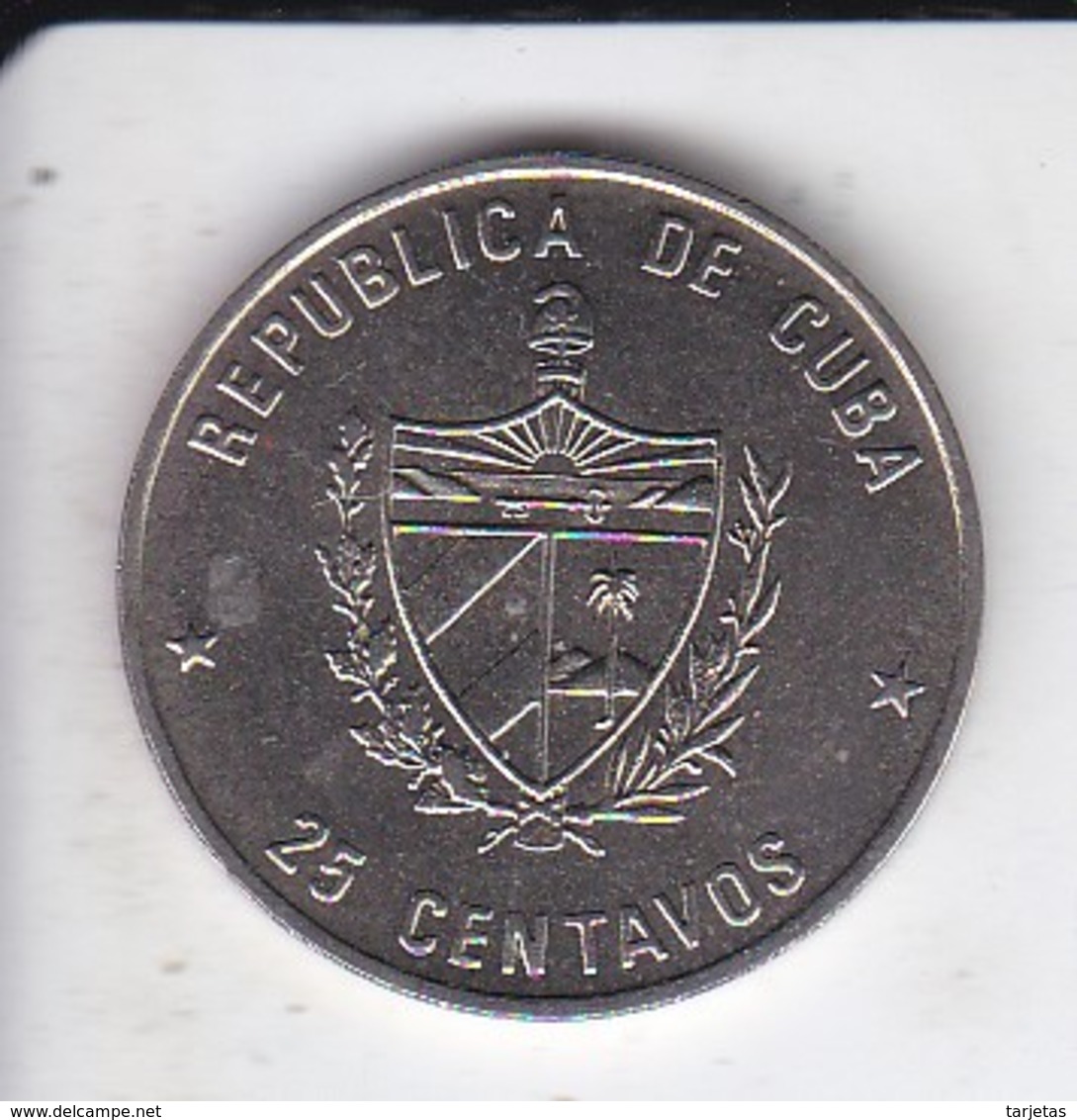 MONEDA DE CUBA DE 25 CENTAVOS DEL AÑO 1989 DE ALEJANDRO DE HUMBOLDT (COIN) SIN CIRCULAR-UNCIRCULATED - Cuba