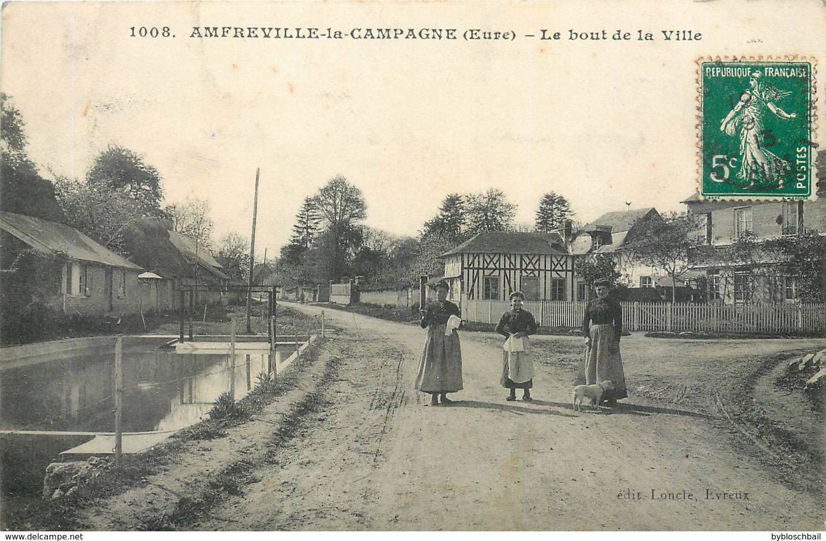 CPA 27 Eure Amfreville La Campagne Le Bout De La Ville - Autres & Non Classés