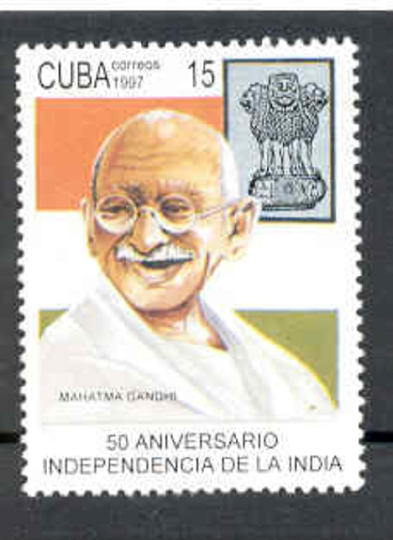 Cuba 1997 Independence Of India, 50th Anniversary. Mahatma Gandhi. MNH. Scott 3847. Value $0.50 - Nuevos