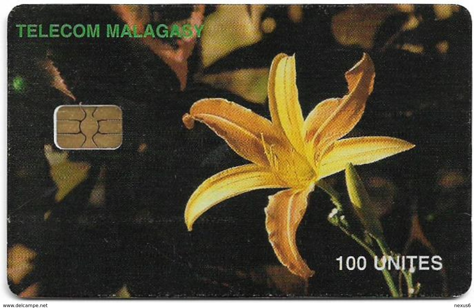 Madagascar - Telecom Malagasy - Orchid Flowers - 100Units, Chip AX02, 100.000ex, Used - Madagascar