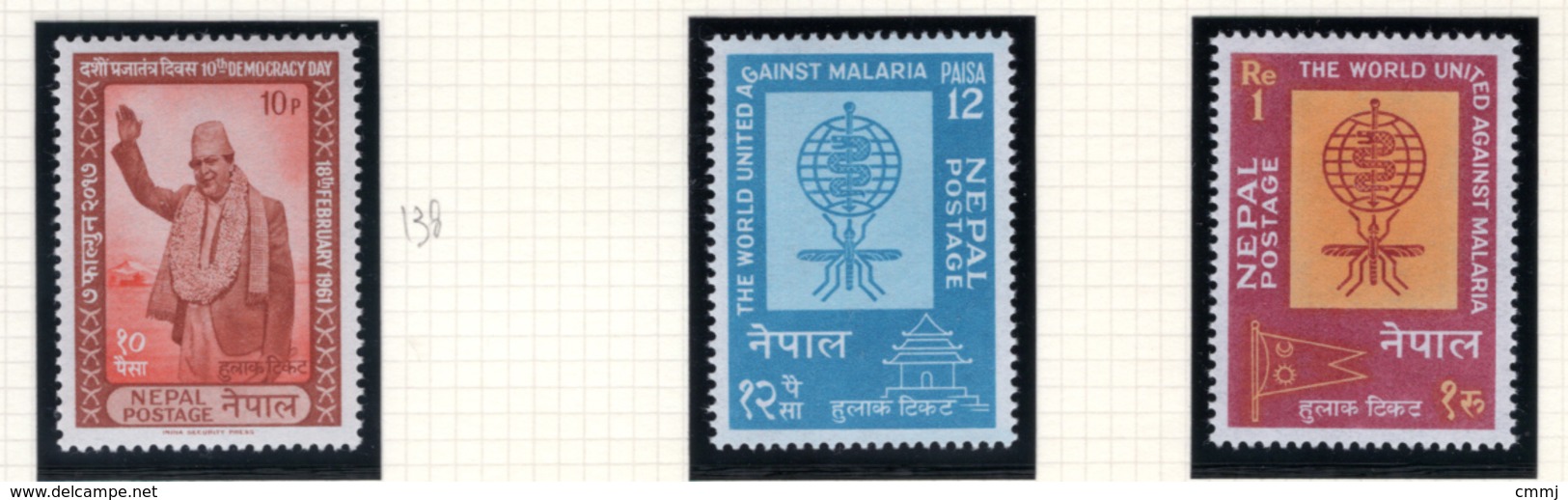 1961 - NEPAL  -  Mi. Nr.  138+144/145 - NH - (CW4755.42) - Nepal
