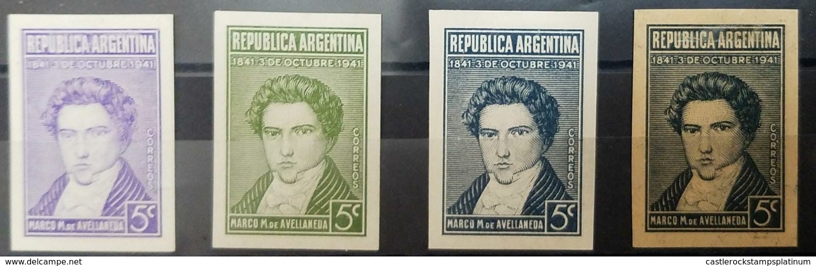 O) 1941 ARGENTINA. PROOF, MARCO M. DE AVELLANEDA -ARMY LEADER AND MARTYR SCT 476 5c, SET MNH - Nuovi