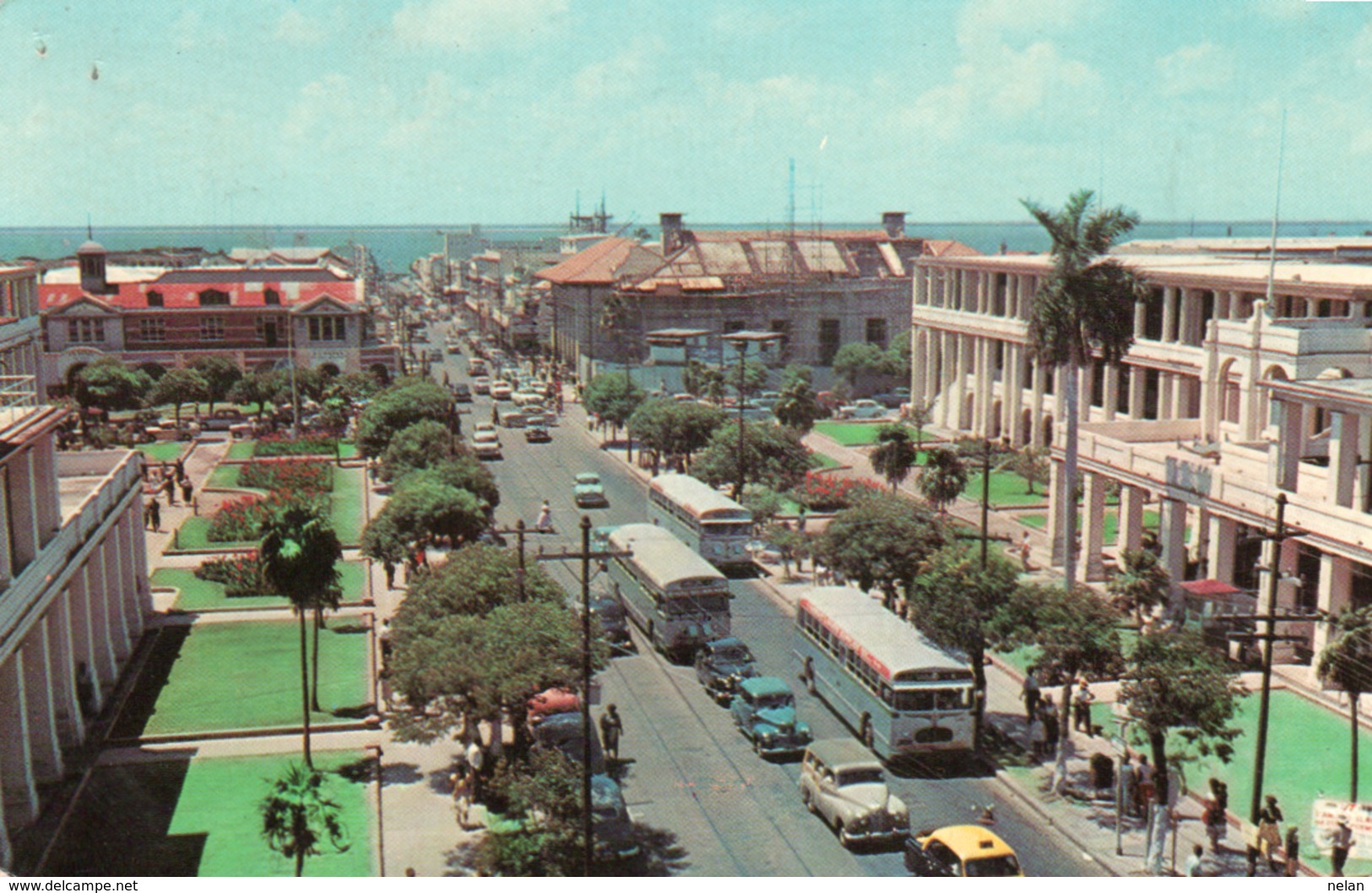 KING STREET-LOOKING TOWARDS HARBOUR-KINGSTON-DOMINION OF JAMAICA- VIAGGIATA 1967 - Giamaica