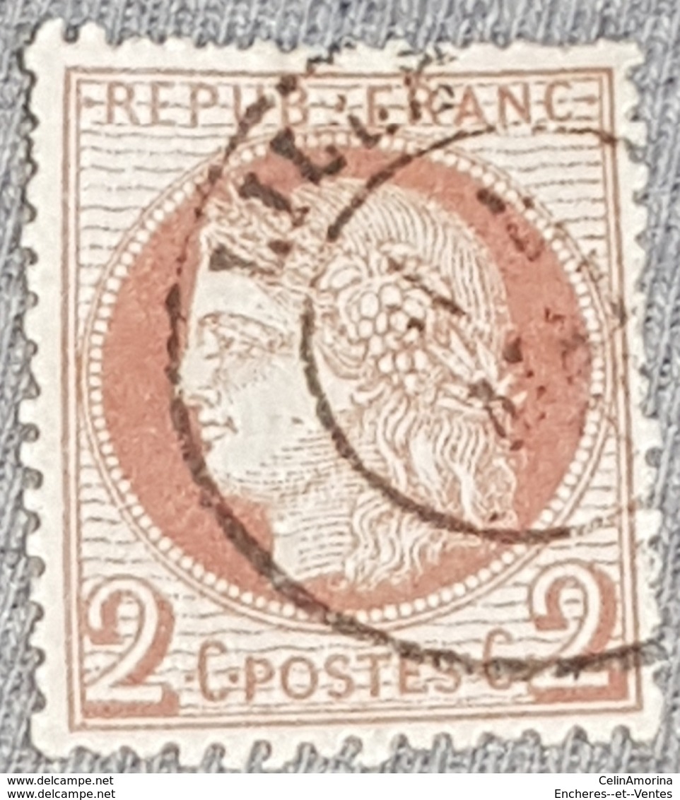 FRANCE 1871-75 2c Rouge Brun Cérès YT 51 Oblitération Lille Mai 73 - 1871-1875 Cérès