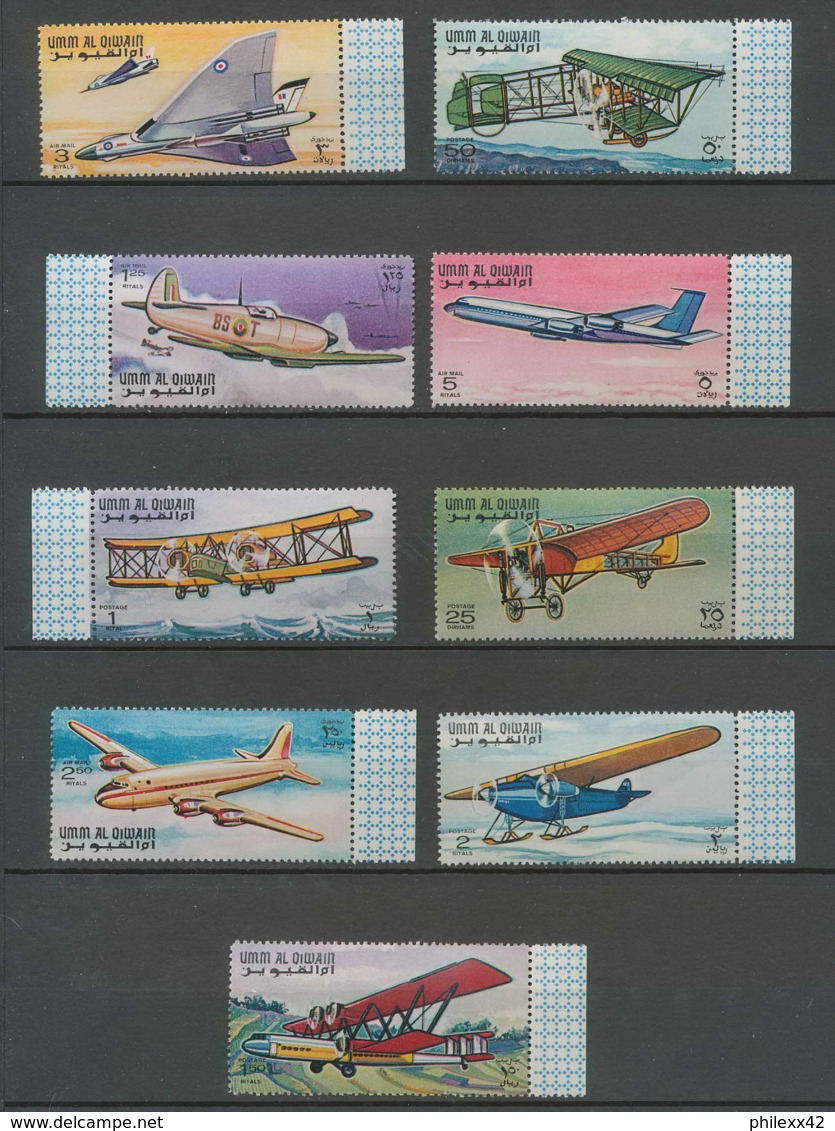 0252/ Umm Al Qiwain N° 296/304 Avion (plane) The History Of Aviation Cote 8.50 - Avions