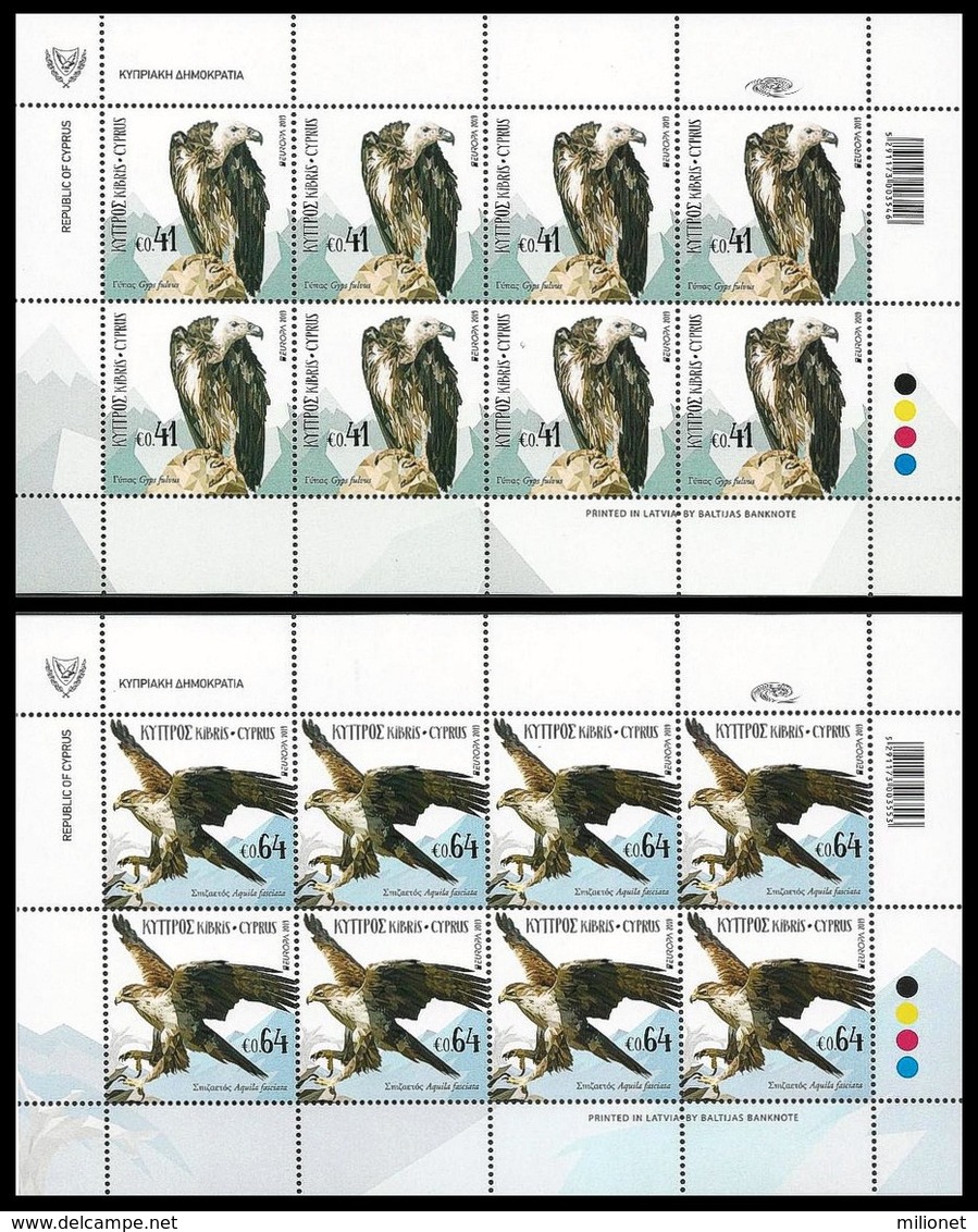 CYPRUS CHIPRE CHYPRE ZYPERN 2019 EUROPA BIRDS 2 Sheetlets Of 8 Stamps MNH ** - 2019