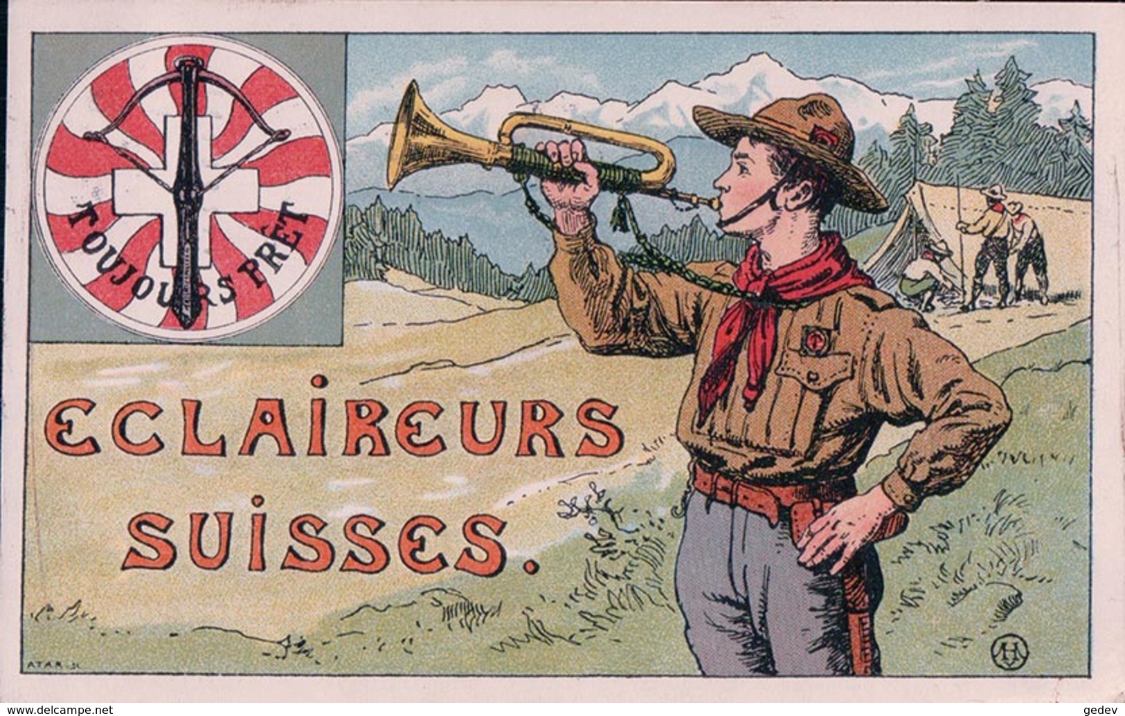 Eclaireurs Suisses Par Illustrateur, Toujours Prêt, Litho (14.5.15) - Scoutisme