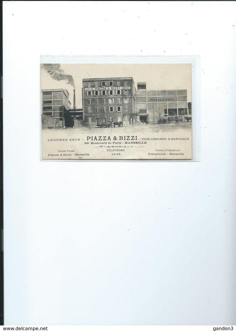 Carte  De  MARSEILLE -  PIAZZA Et RIZZI  -  88 Boulevard De Paris - - Non Classificati