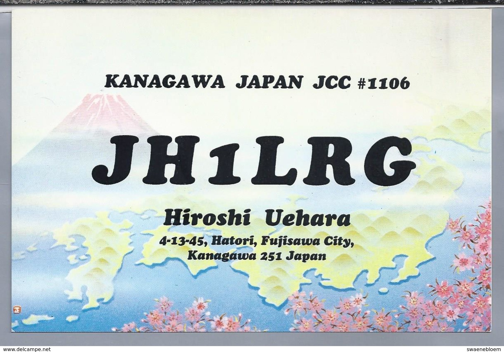 JP.- QSL KAART. CARD. JAPAN. JH1LRG. Hiroshi Uehara. KANAGAWA. JARL. - Radio-amateur