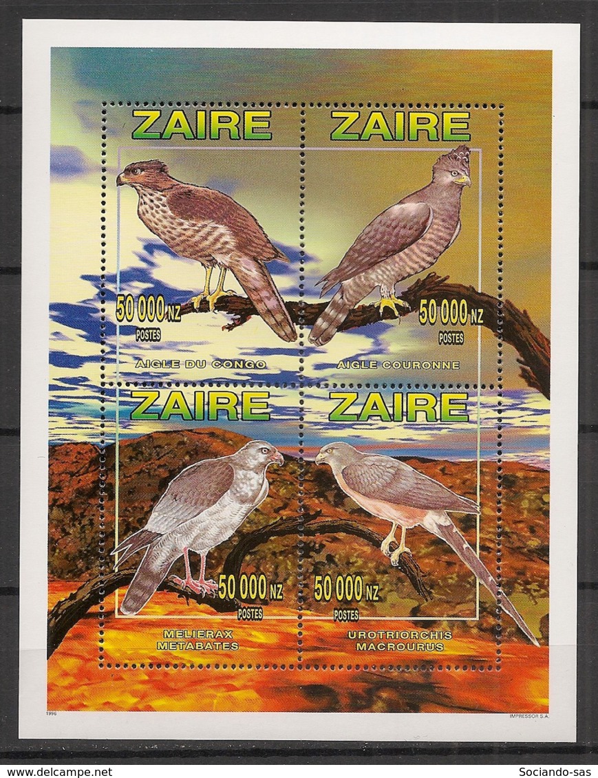 Zaire - 1996 - N°Yv. 1451 à 1454 - Rapaces - Neuf Luxe ** / MNH / Postfrisch - Ungebraucht