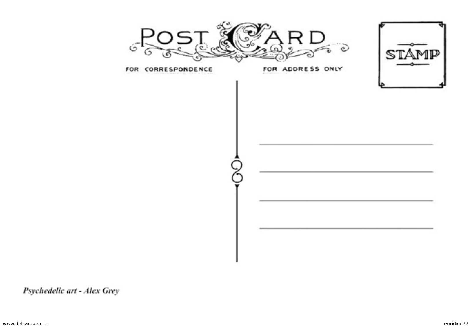 Postcard Pschedelic Art - Alex Grey - Size 15x10 Cm. Aprox. Unused - Pintura & Cuadros
