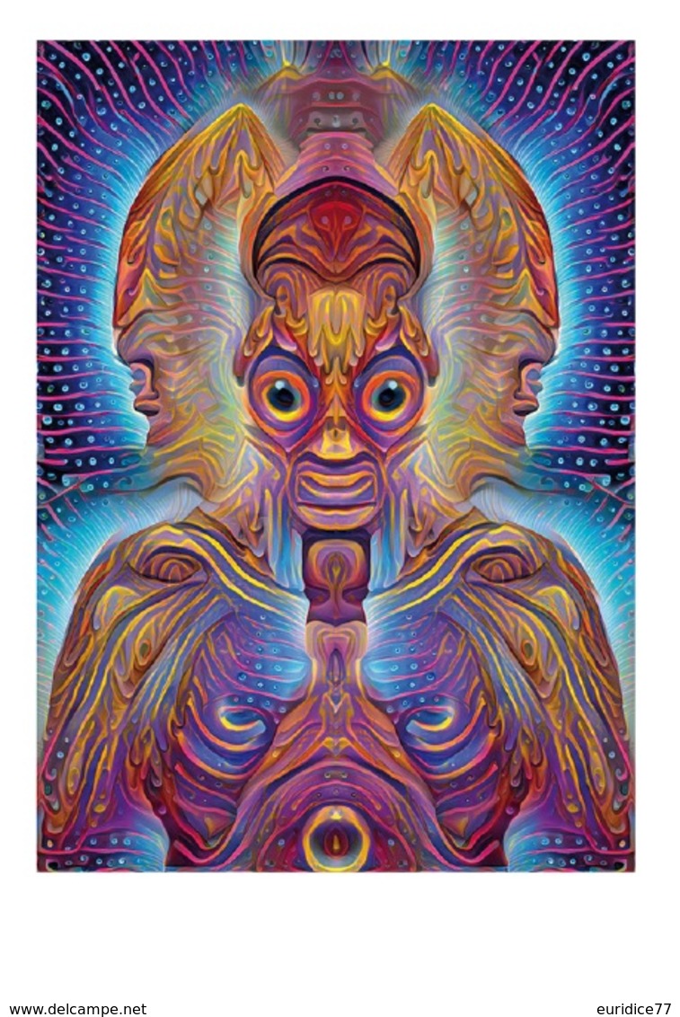 Postcard Pschedelic Art - Alex Grey - Size 15x10 Cm. Aprox. Unused - Pintura & Cuadros