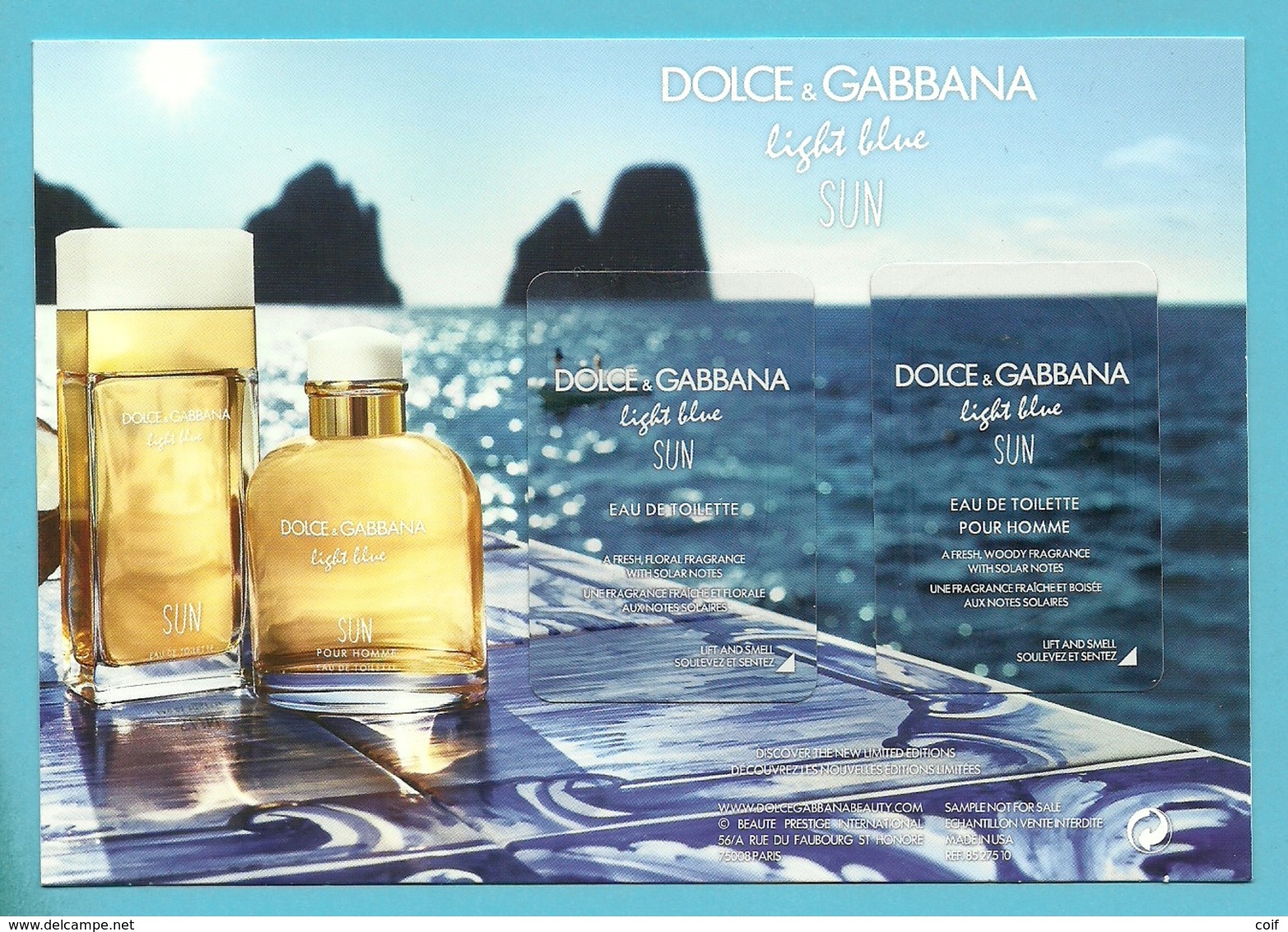 DOLCE & GABBANA Light Blue SUN (Format Carte-postale) - Modernes (à Partir De 1961)