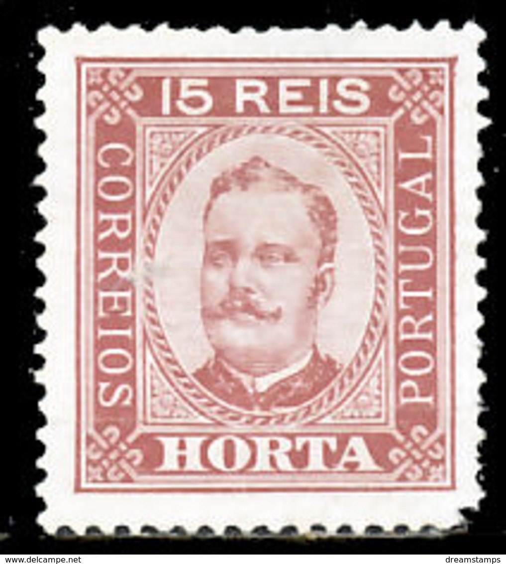 !										■■■■■ds■■ Horta 1892 AF#03(*) King Carlos Neto 15 Réis 13,5 (D060) - Horta