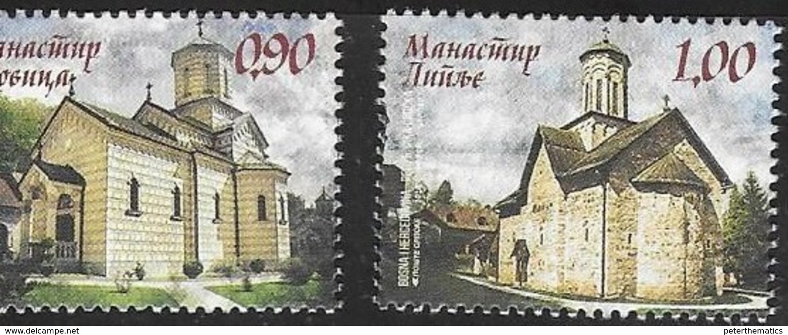 BOSNIA SERB,  2018, MNH,CHRISTIANITY, ORTHODOX CHURCH, MONASTERIES OF THE REPUBLIC OF SRPSKA, 2v - Abbeys & Monasteries